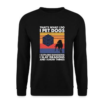 Dogs Explore Dungeons Slay Dragons Tabletop RPG - Unisex Sweatshirt - black - Front - Alina (178cm) & Michal (187cm)
