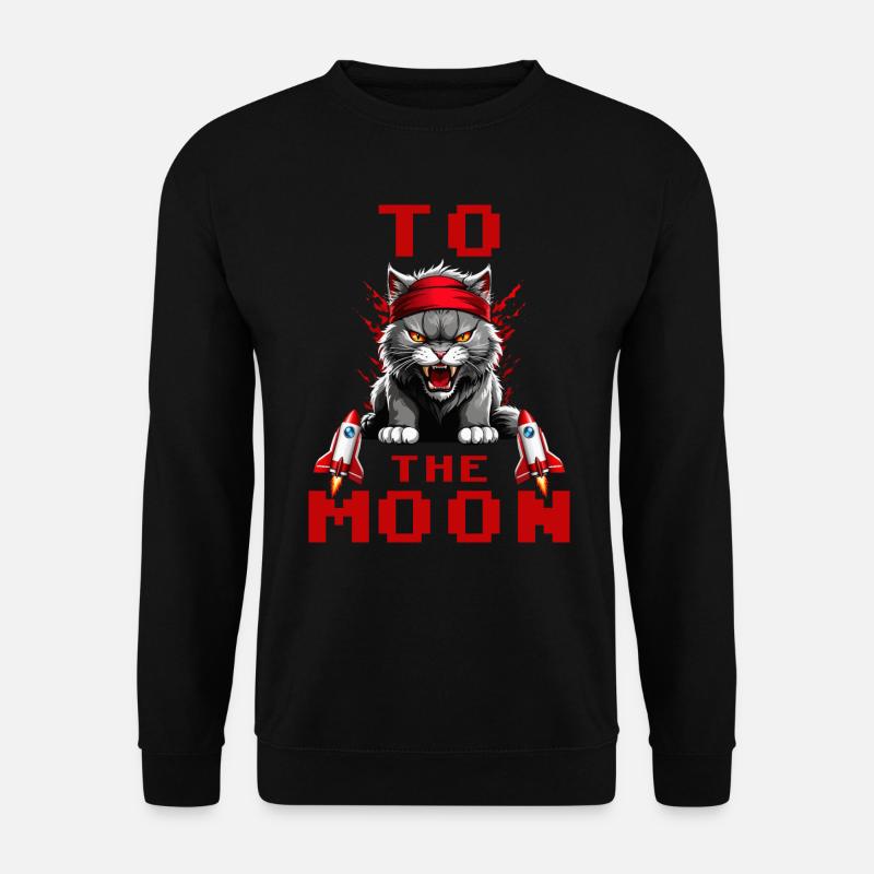 Kitty to the moon stock - Unisex Sweatshirt - black