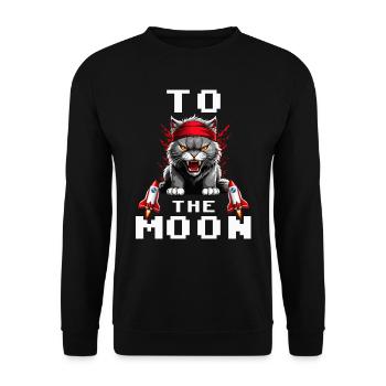 Kitty to the moon stock stock - Unisex Sweatshirt - black - Front - Alina (178cm) & Michal (187cm)