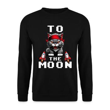 KITTY to the moon diamond hands - Unisex Sweatshirt - black - Front - Alina (178cm) & Michal (187cm)