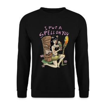 i put a spell on you - Sweat-shirt Unisexe - noir - Devant - Alina (178cm) & Michal (187cm)