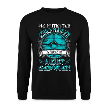 August - Scifiandtvtalk - birthday - DE - Unisex Sweatshirt - black - Front - Alina (178cm) & Michal (187cm)