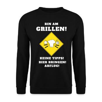 Grilling Grill master Grill king gift - Unisex Sweatshirt - black - Front - Alina (178cm) & Michal (187cm)