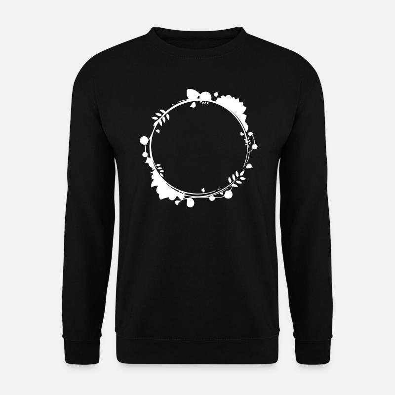 Feuilles fleurs fleur guirlande vrille - Sweat-shirt Unisexe - noir