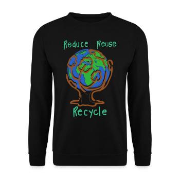 Recycling Environment - Unisex Sweatshirt - black - Front - Alina (178cm) & Michal (187cm)