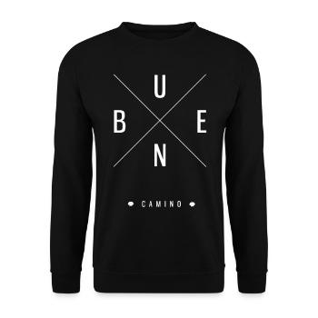Buen Camino Jakobsweg - Unisex Pullover - Schwarz - Vorne - Alina (178cm) & Michal (187cm)
