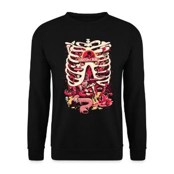 Rick And Morty Anatomy Park Skeleton - Unisex Sweatshirt - black - Front - Alina (178cm) & Michal (187cm)