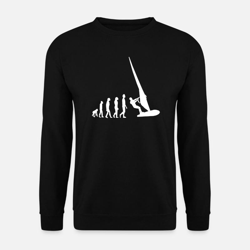 Windsurfing Evolution Windsurfer Surfing - Unisex Pullover - Schwarz