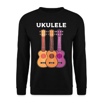 Ukulele - Sweat-shirt Unisexe - noir - Devant - Alina (178cm) & Michal (187cm)