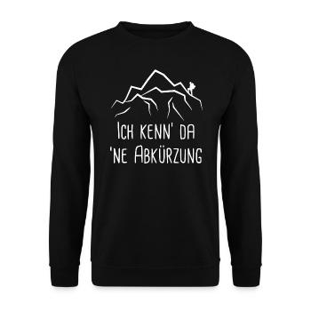 Ich kenn da ne Abkürzung - Wanderer T-Shirt - Unisex Pullover - Schwarz - Vorne - Alina (178cm) & Michal (187cm)