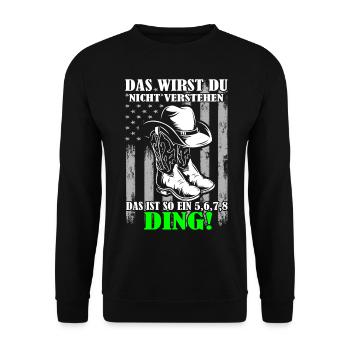 Line Dance - Das wirst du nicht verstehen - Unisex Pullover - Schwarz - Vorne - Alina (178cm) & Michal (187cm)