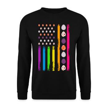 USA Flag Easter Patriot America Flag Easter Egg - Sweat-shirt Unisexe - noir - Devant - Alina (178cm) & Michal (187cm)