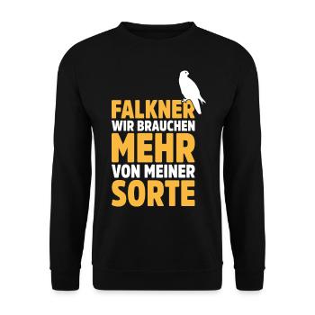 Falknerei Geschenkidee Falkner Beizjagd Greifvogel - Unisex Pullover - Schwarz - Vorne - Alina (178cm) & Michal (187cm)