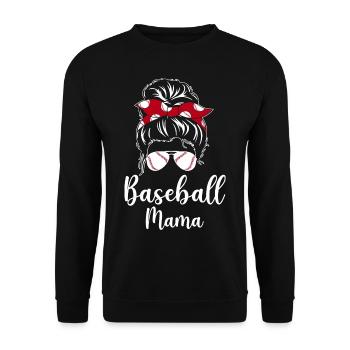 Baseball Mama - Unisex Pullover - Schwarz - Vorne - Alina (178cm) & Michal (187cm)