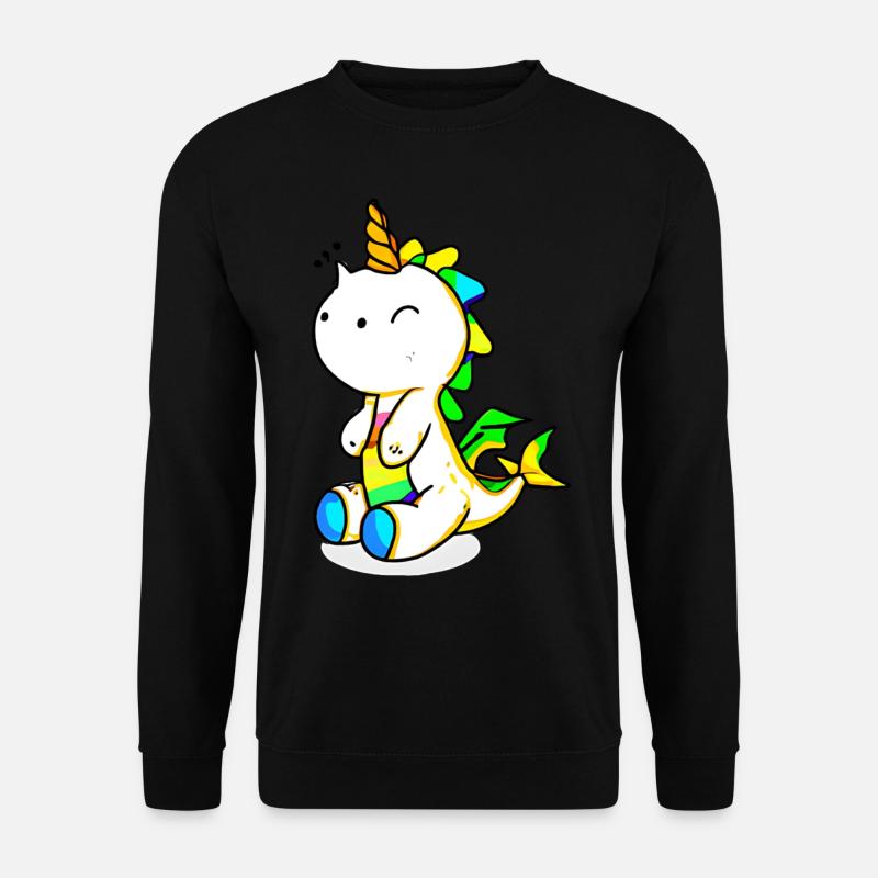 Dino Einhorn - Unisex Pullover - Schwarz