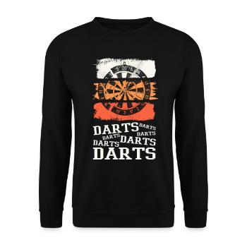 Fléchettes, jeu de fléchettes, jeu de fléchettes, fléchettes, joueurs de fléchettes - Sweat-shirt Unisexe - noir - Devant - Alina (178cm) & Michal (187cm)