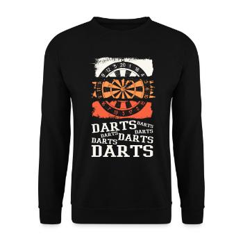 Fléchettes, jeu de fléchettes, jeu de fléchettes, fléchettes, joueurs de fléchettes - Sweat-shirt Unisexe - noir - Devant - Alina (178cm) & Michal (187cm)
