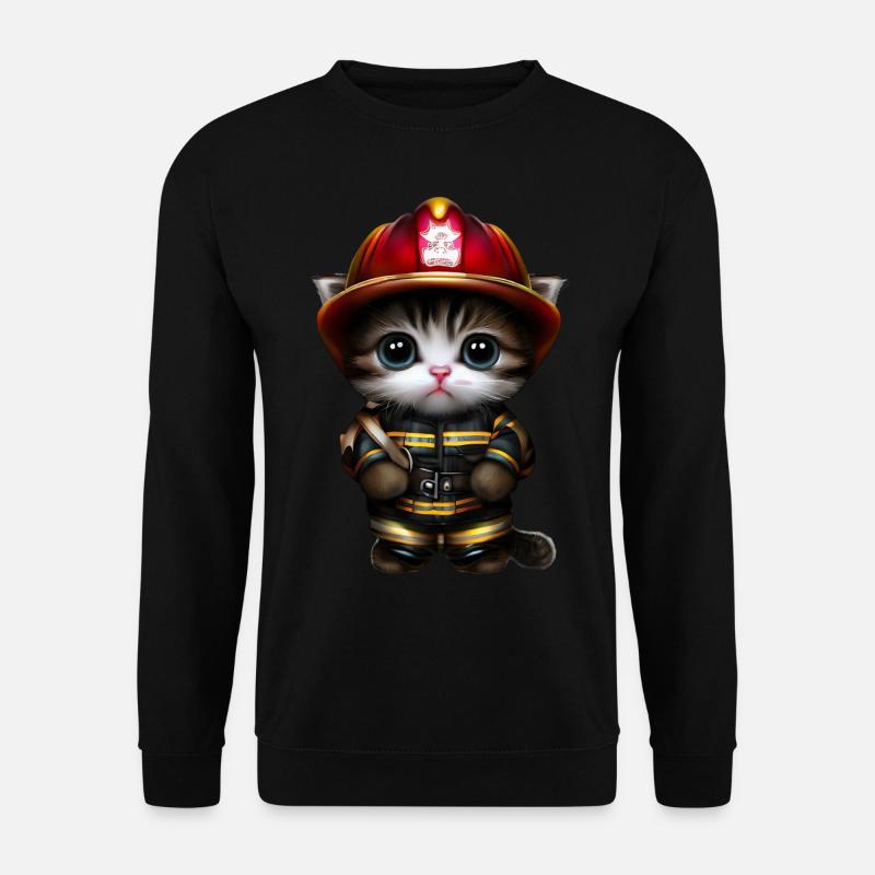 Fire Brigade Cat - Unisex Sweatshirt - black