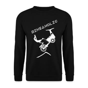 Bikeaholic load wheel white - Unisex Sweatshirt - black - Front - Alina (178cm) & Michal (187cm)