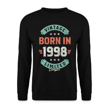 Millésime né en 1998 - Sweat-shirt Unisexe - noir - Devant - Alina (178cm) & Michal (187cm)