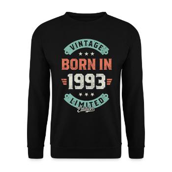 Millésime né en 1993 - Sweat-shirt Unisexe - noir - Devant - Alina (178cm) & Michal (187cm)