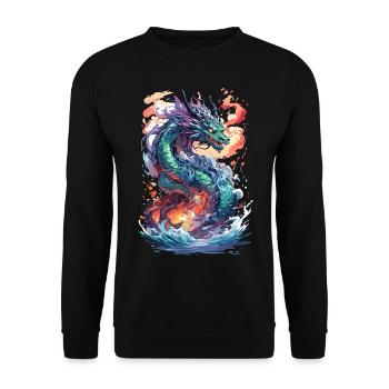 Deep Sea Dragon: Anime Manga Magic - Unisex Sweatshirt - black - Front - Alina (178cm) & Michal (187cm)