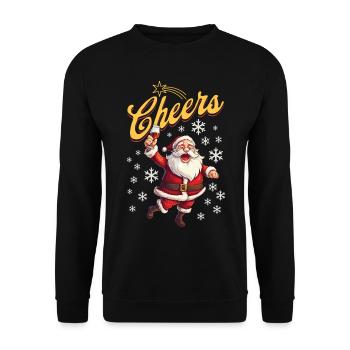 Santa Claus Alcohol Beer Mulled Wine Liquor Cheers - Unisex Sweatshirt - black - Front - Alina (178cm) & Michal (187cm)