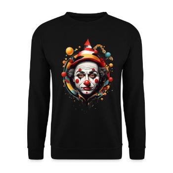 CLOWN’S DREAM: A SURREAL DANCE OF NATURE AND ART - Unisex Sweatshirt - black - Front - Alina (178cm) & Michal (187cm)
