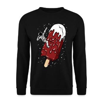 Astronaute -Batonnet glace chocolat - Humoristique - Sweat-shirt Unisexe - noir - Devant - Alina (178cm) & Michal (187cm)