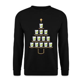 Gin Christmas Tree - Unisex Sweatshirt - black - Front - Alina (178cm) & Michal (187cm)