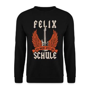 Schoolchild Felix I'm rocking the first day of school now - Unisex Sweatshirt - black - Front - Alina (178cm) & Michal (187cm)