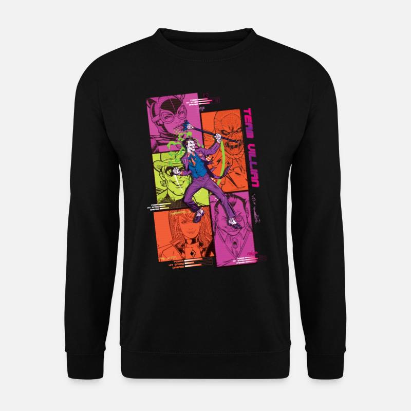 Batman Team Villain Mit Joker Und Comic-Panels - Unisex Pullover - Schwarz