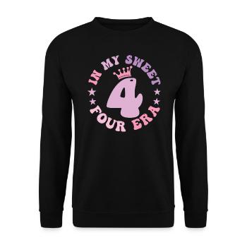 In My Sweet Four Era 4th Birthday Groovy Retro 4th - Sweat-shirt Unisexe - noir - Devant - Alina (178cm) & Michal (187cm)