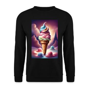 Fondant crème glacée design graphique t-shirt - Sweat-shirt Unisexe - noir - Devant - Alina (178cm) & Michal (187cm)