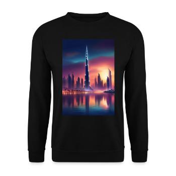 Dubai city sunset - Unisex Sweatshirt - black - Front - Alina (178cm) & Michal (187cm)