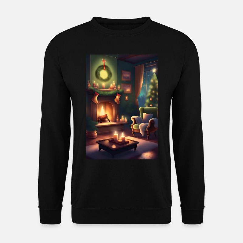 Grünes Weihnachtshaus - Unisex Pullover - Schwarz