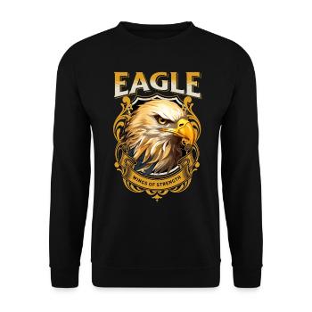 Tête d’aigle Or Oiseau de proie Oiseau Nature animale - Sweat-shirt Unisexe - noir - Devant - Alina (178cm) & Michal (187cm)