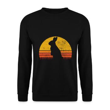 Easter Rabbit Sunset Retro Gift - Unisex Sweatshirt - black - Front - Alina (178cm) & Michal (187cm)