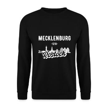 Mecklenburg Rostock Rostocker Geschenk - Unisex Pullover - Schwarz - Vorne - Alina (178cm) & Michal (187cm)
