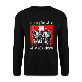 Schweiz Schweizer Rütlischwur Patriot Geschenk de - Unisex Pullover - Schwarz - Vorne - Alina (178cm) & Michal (187cm)