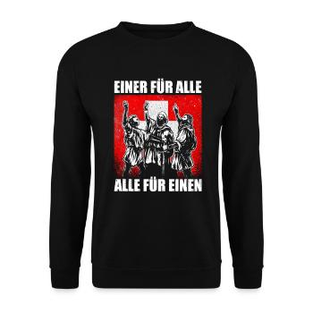 Schweiz Schweizer Rütlischwur Patriot Geschenk de - Unisex Pullover - Schwarz - Vorne - Alina (178cm) & Michal (187cm)