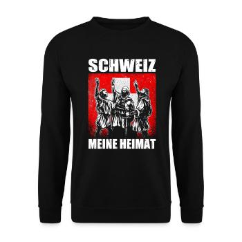 Schweiz Heimat Rütlischwur Patriot Geschenk de - Unisex Pullover - Schwarz - Vorne - Alina (178cm) & Michal (187cm)