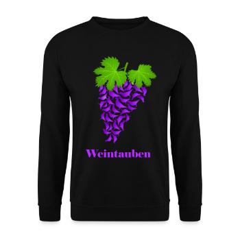 rote Weintauben, Weintrauben, Tauben, Taube - Unisex Pullover - Schwarz - Vorne - Alina (178cm) & Michal (187cm)