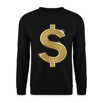 dollar sign - Unisex Sweatshirt - black - Front - Alina (178cm) & Michal (187cm)