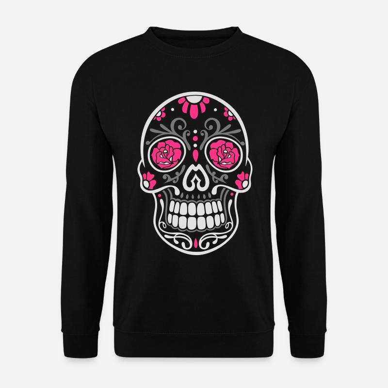 Totenkopf, Totenschädel, sugar skull - Unisex Pullover - Schwarz