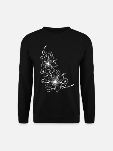 Gros lys avec élément floral. - Sweat-shirt Unisexe - noir
