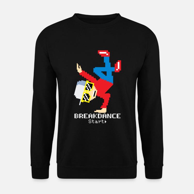 Pixel Breakdance B-Boy | Retro 8-Bit Hip Hop  - Unisex Pullover - Schwarz