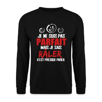 Râler cadeau drôle râleur cadeau drôle homme - Sweat-shirt Unisexe - noir - Devant - Alina (178cm) & Michal (187cm)