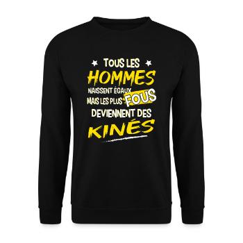 Kiné kinésithérapeute cadeau humour - Sweat-shirt Unisexe - noir - Devant - Alina (178cm) & Michal (187cm)