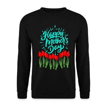 Leuchtende Muttertags-Tulpen - Unisex Pullover - Schwarz - Vorne - Alina (178cm) & Michal (187cm)